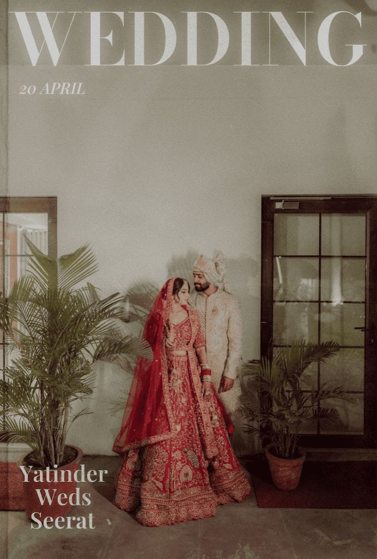 Bride and groom wedding portrait, Yatinder weds Seerat