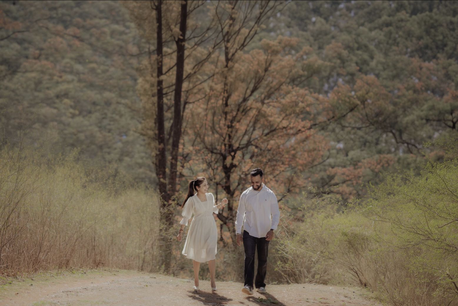 Couple walking in nature